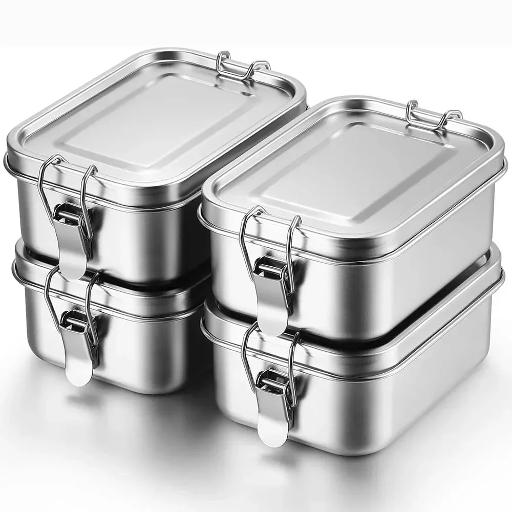 Food Snacks For School - Contenitore per Pranzo in Acciaio Inox,