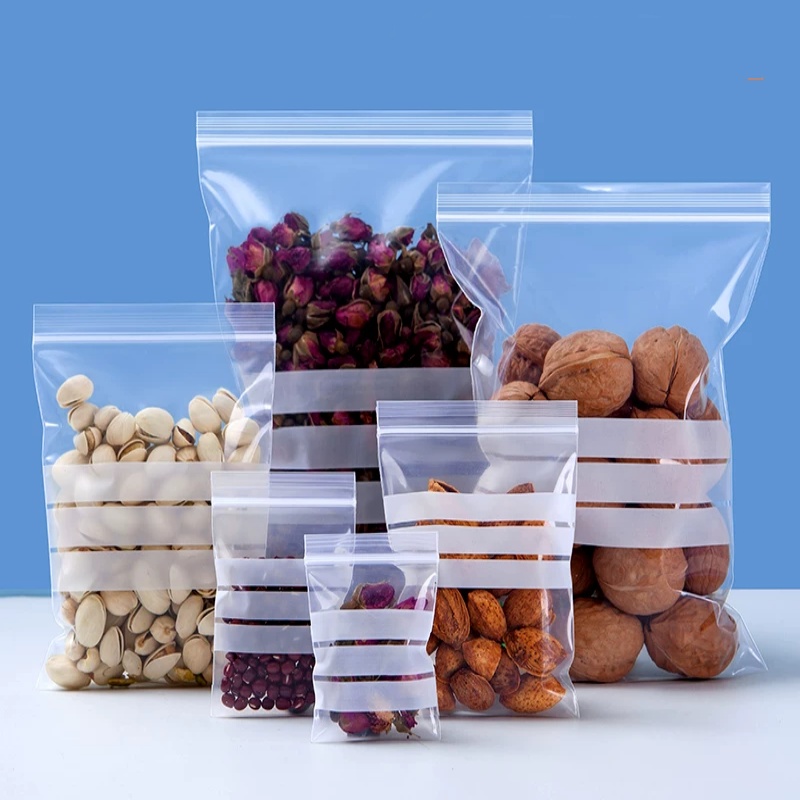 Snacks Food Labels - 200 Sacchetti Trasparenti in PE con