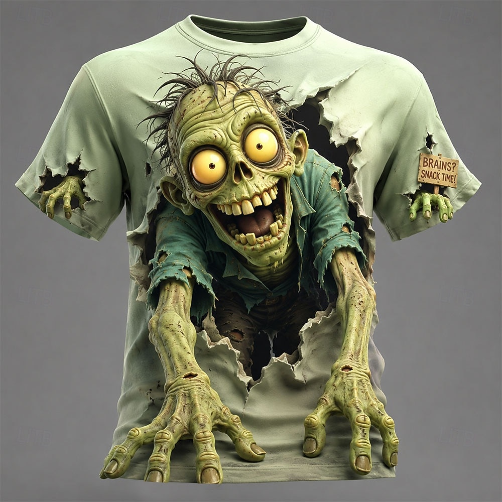 Zombie Snacks - T-shirt girocollo da uomo stampata in