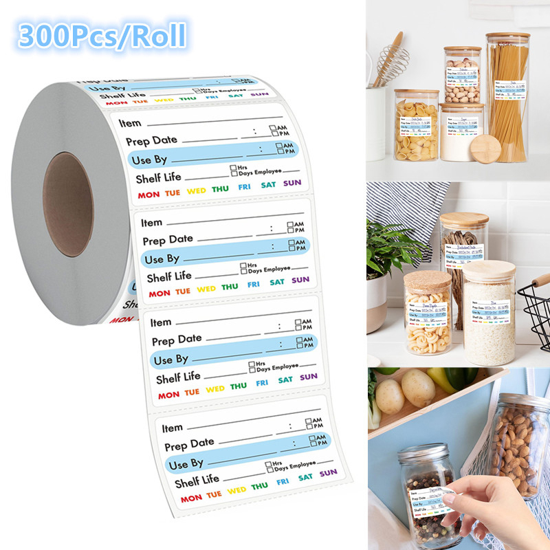 Snacks Food Labels - 300 Pezzi/Rotolo Etichette Adesive per Cucina,