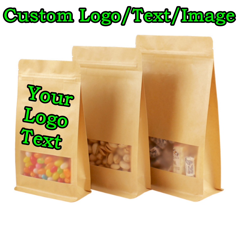 Logo Food Snack - 50 Sacchetti 3D in Carta Kraft
