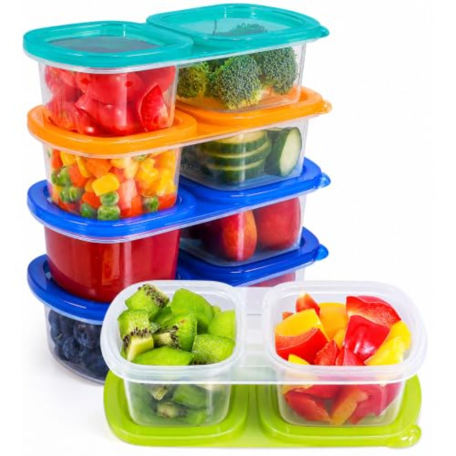 Food Prep Snacks - Confezione da 5 contenitori riutilizzabili per