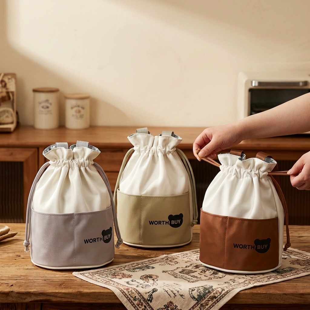 Food Snacks For School - Borsa Termica Portatile per Pranzo, Borsa