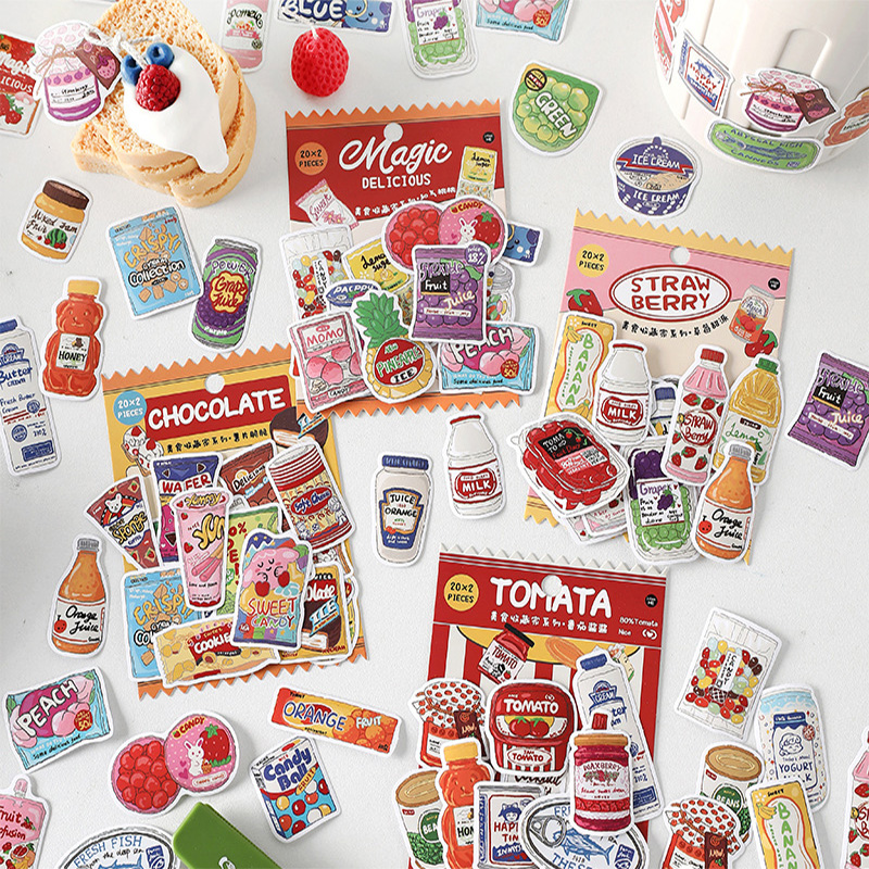Snacks Food Labels - Adesivi Carini a Tema Cibo, Etichette