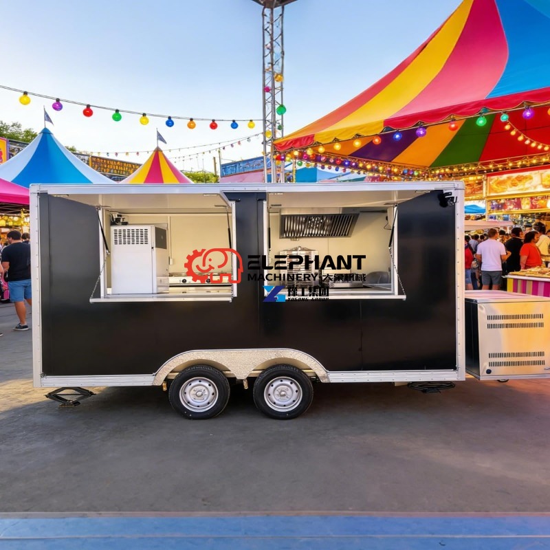 Street Food Snacks - Rimorchio Alimentare Multifunzionale in Acciaio Inox,