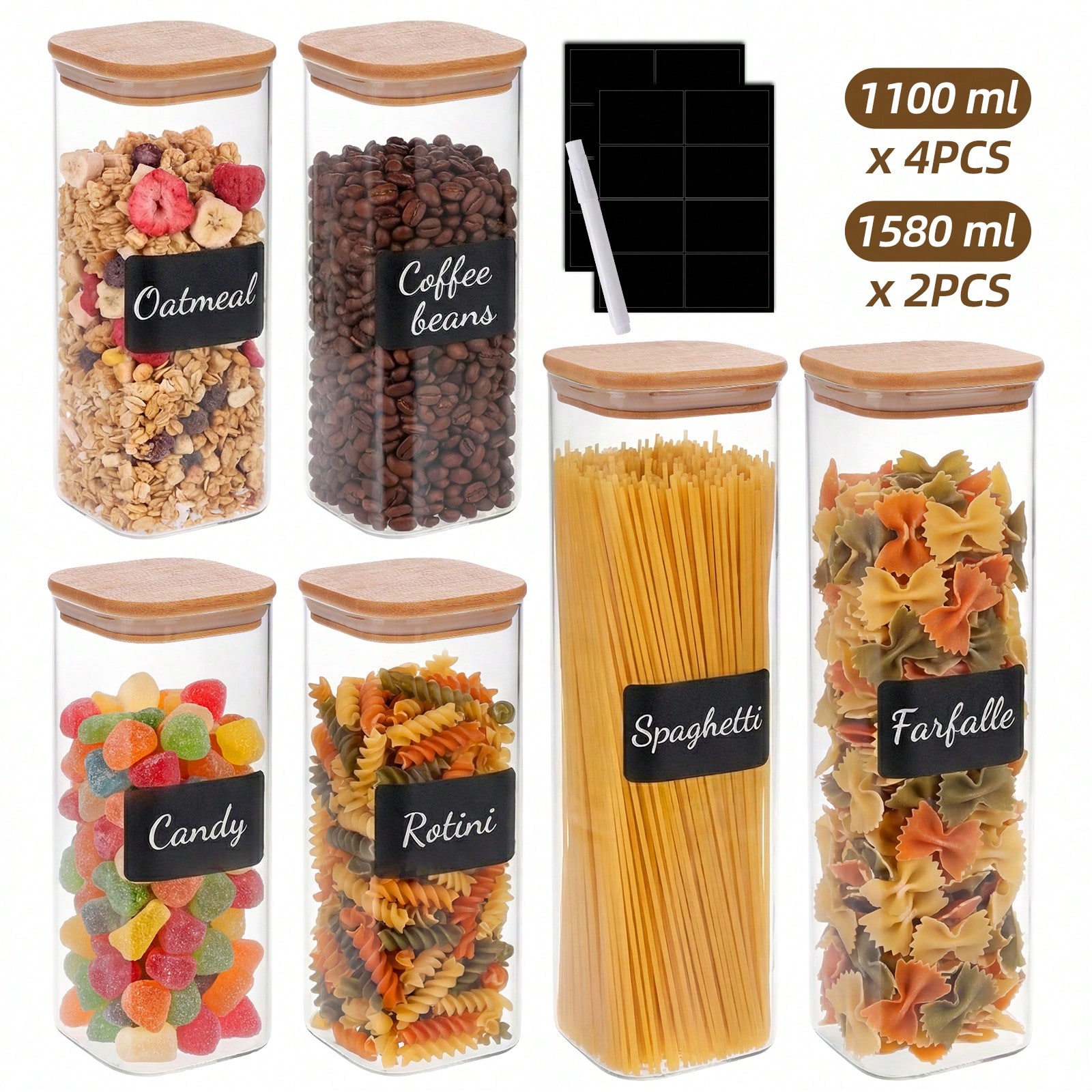 Contenitori in vetro per alime - Snacks Food Labels recensione e prezzo